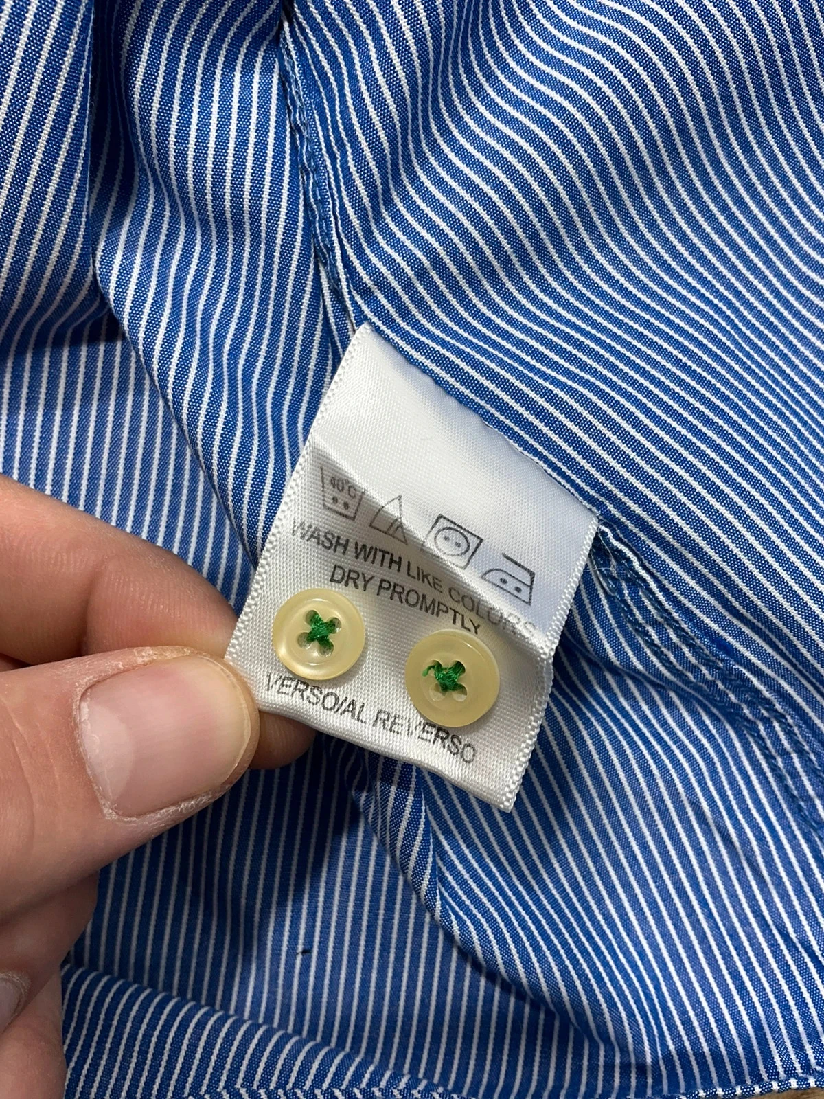 Chemise Tommy Hilfiger Crest XL 17 32-33 Chic 100% Coton Rayée Bleu – photo 7